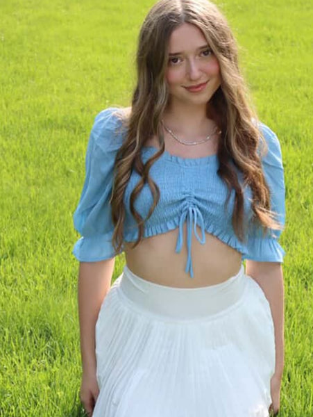 Frilly cinch top