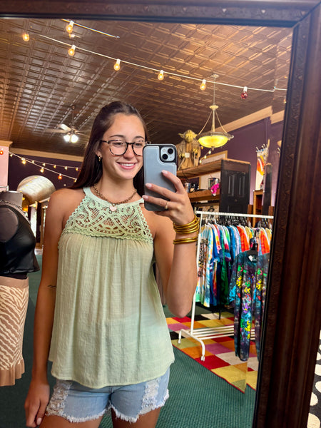 Light green flowy tank
