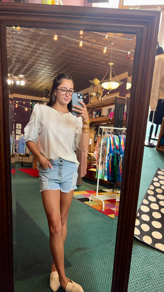 White flowy blouse