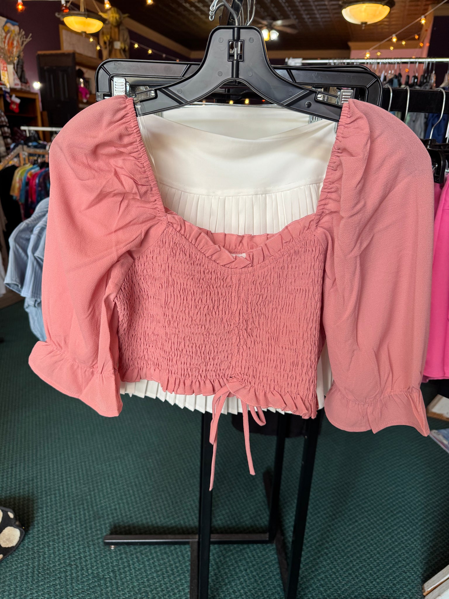 Frilly cinch top